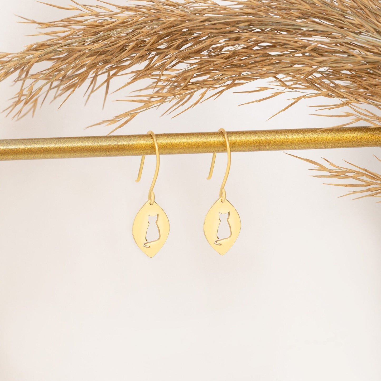 925 Sterling Silver Cat Dangle & Drop Earrings