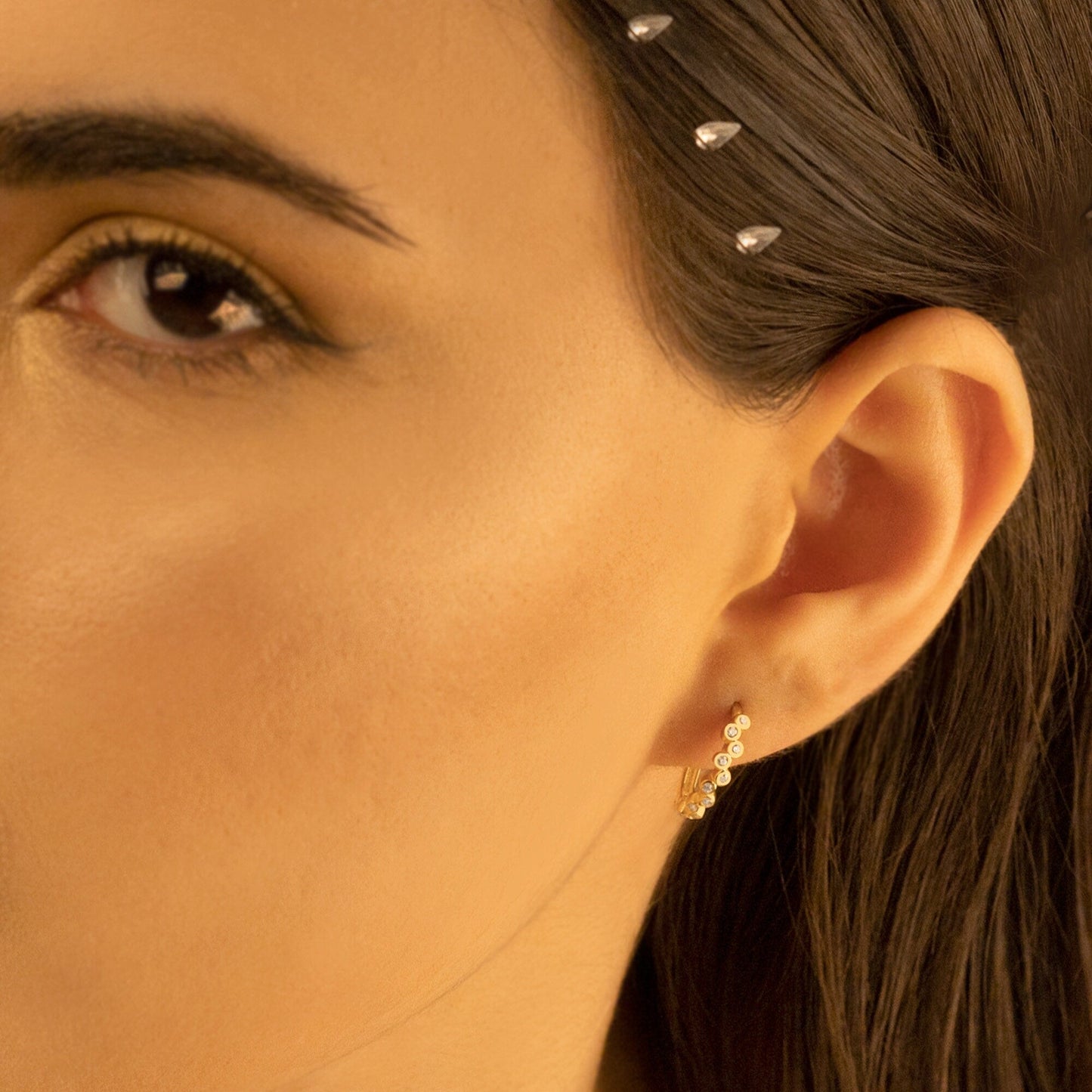 925 Sterling Silver Little Diamonds Earrings