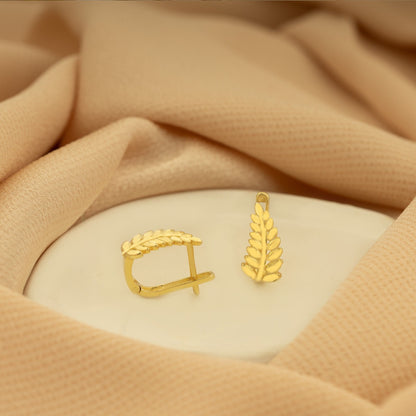 925 Sterling Silver Leaves Hoop Earrings