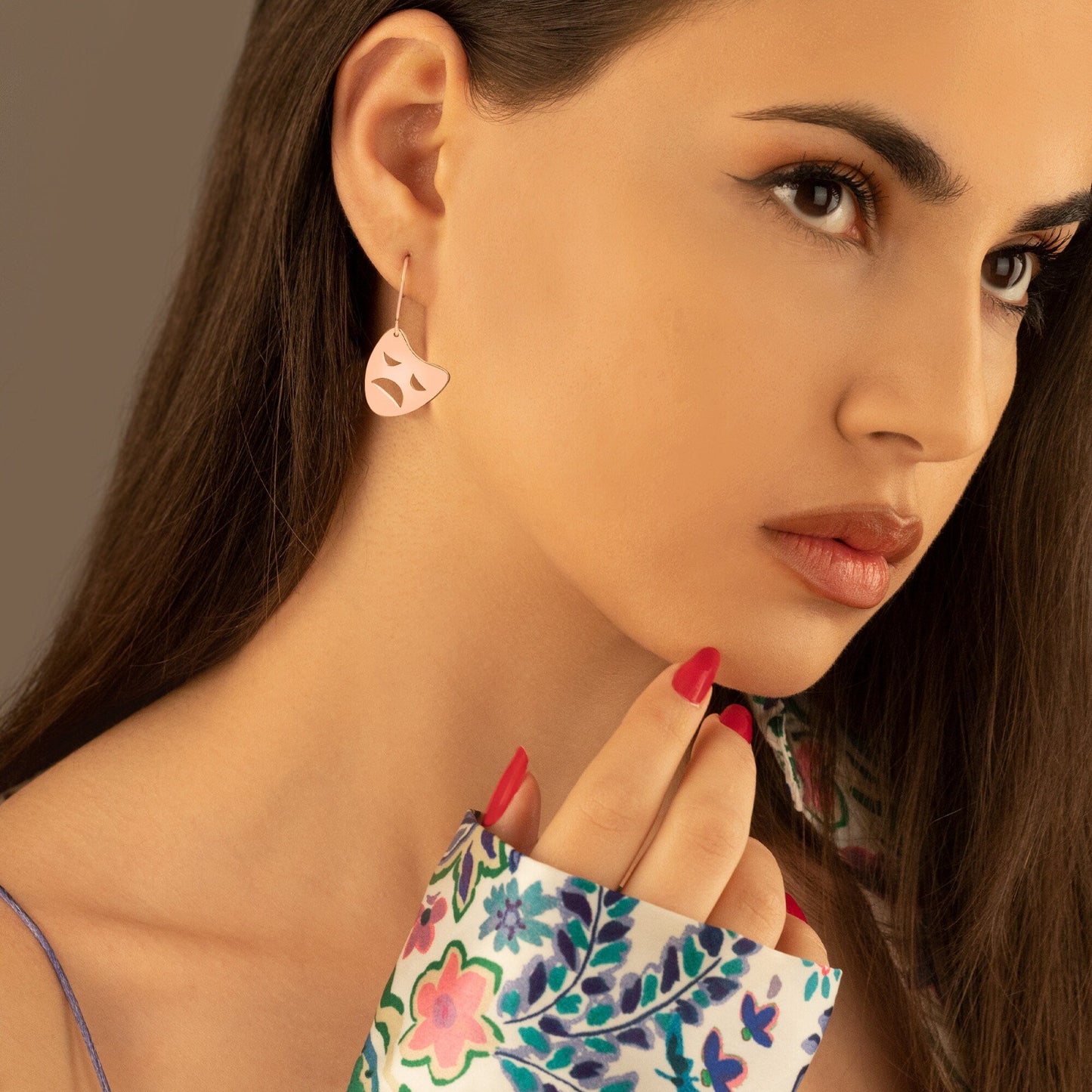 925 Sterling Silver Theater Mask Earring