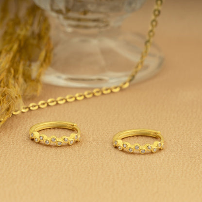 925 Sterling Silver Little Diamonds Earrings