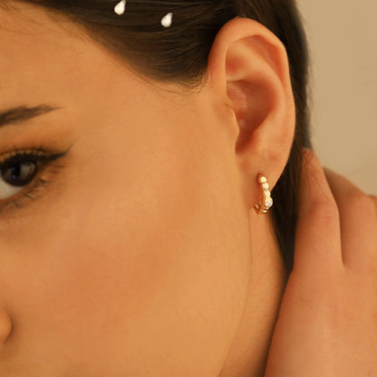 925 Sterling Silver Embossed Diamond Ring Earrings