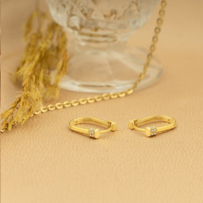 925 Sterling Silver Diamond Hoop Earrings