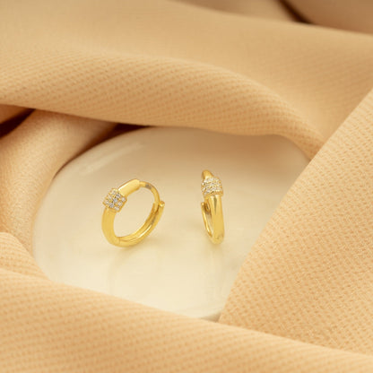 925 Sterling Silver Diamond Ring Shape Earrings