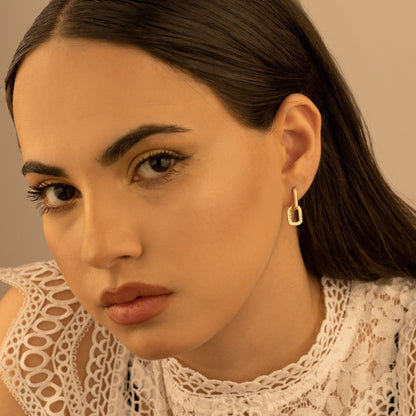 925 Sterling Silver Unique Double Hoop Earrings