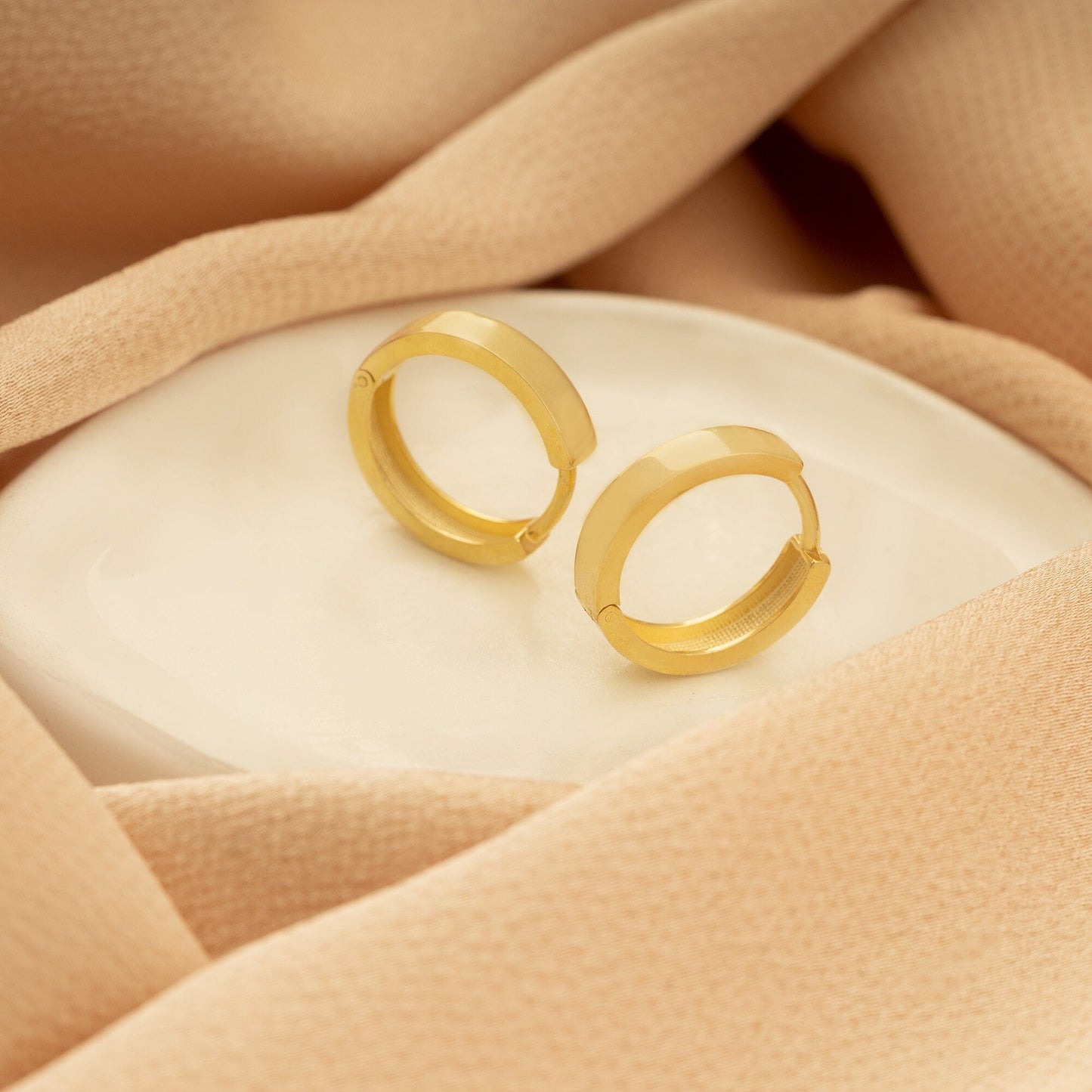 925 Sterling Silver Bold Hoop Huggie Earrings