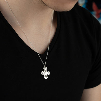 925 Sterling Silver Praying Hands Necklace