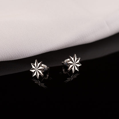 925 Sterling Silver Star Earring for Men