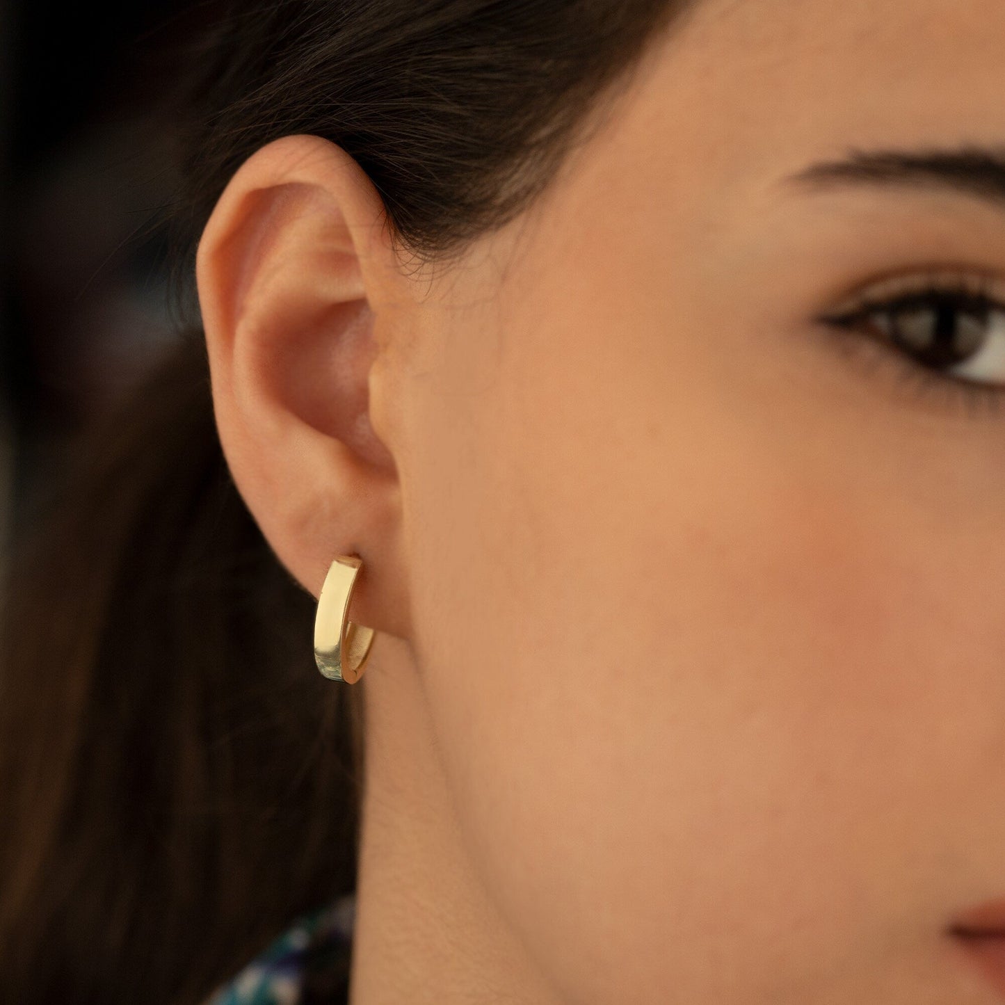 925 Sterling Silver Bold Hoop Huggie Earrings