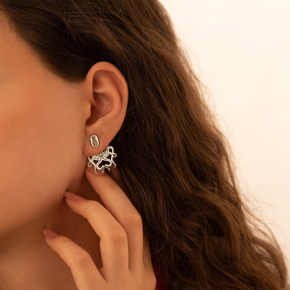 925 Sterling Silver Octopus Ear Jacket Earring