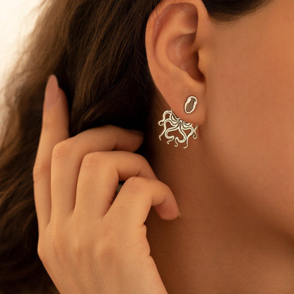 925 Sterling Silver Octopus Ear Jacket Earring