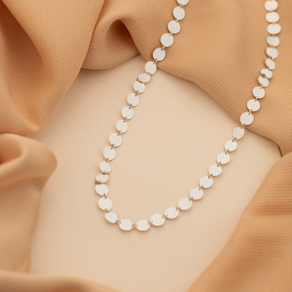 925 Sterling Silver Sequin Chain Necklace