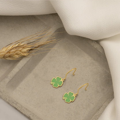 925 Sterling Silver Enamel Clover Earring