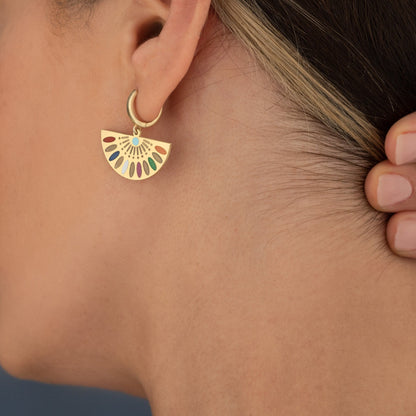 925 Sterling Silver Enamel African Earring