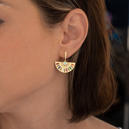 925 Sterling Silver Enamel African Earring