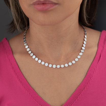 925 Sterling Silver Sequin Chain Necklace