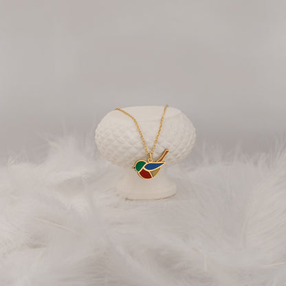 925 Sterling Silver Enamel Bird Pendant