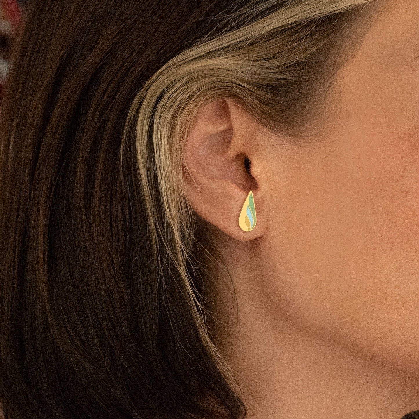 925 Sterling Silver Multi Color Wings Earring