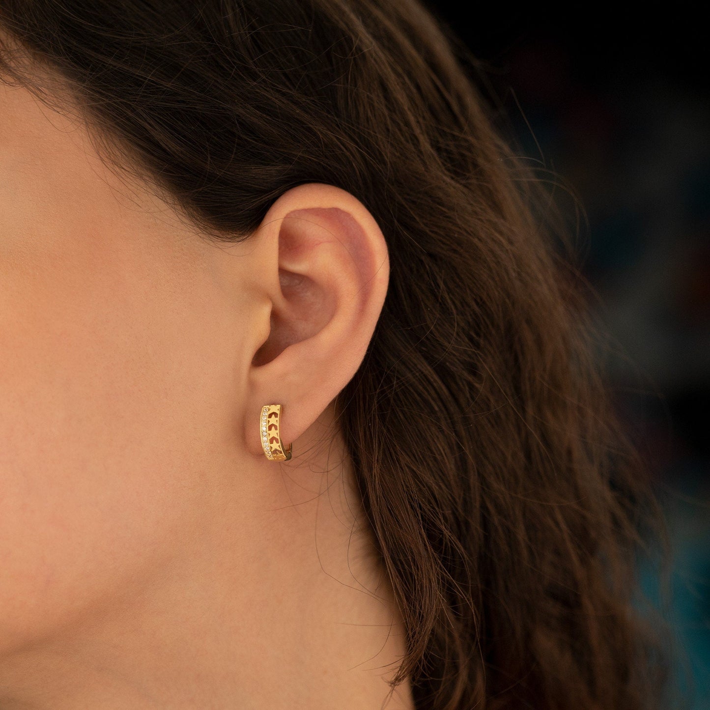 925 Sterling Silver Two Line Star Hoop Earrings