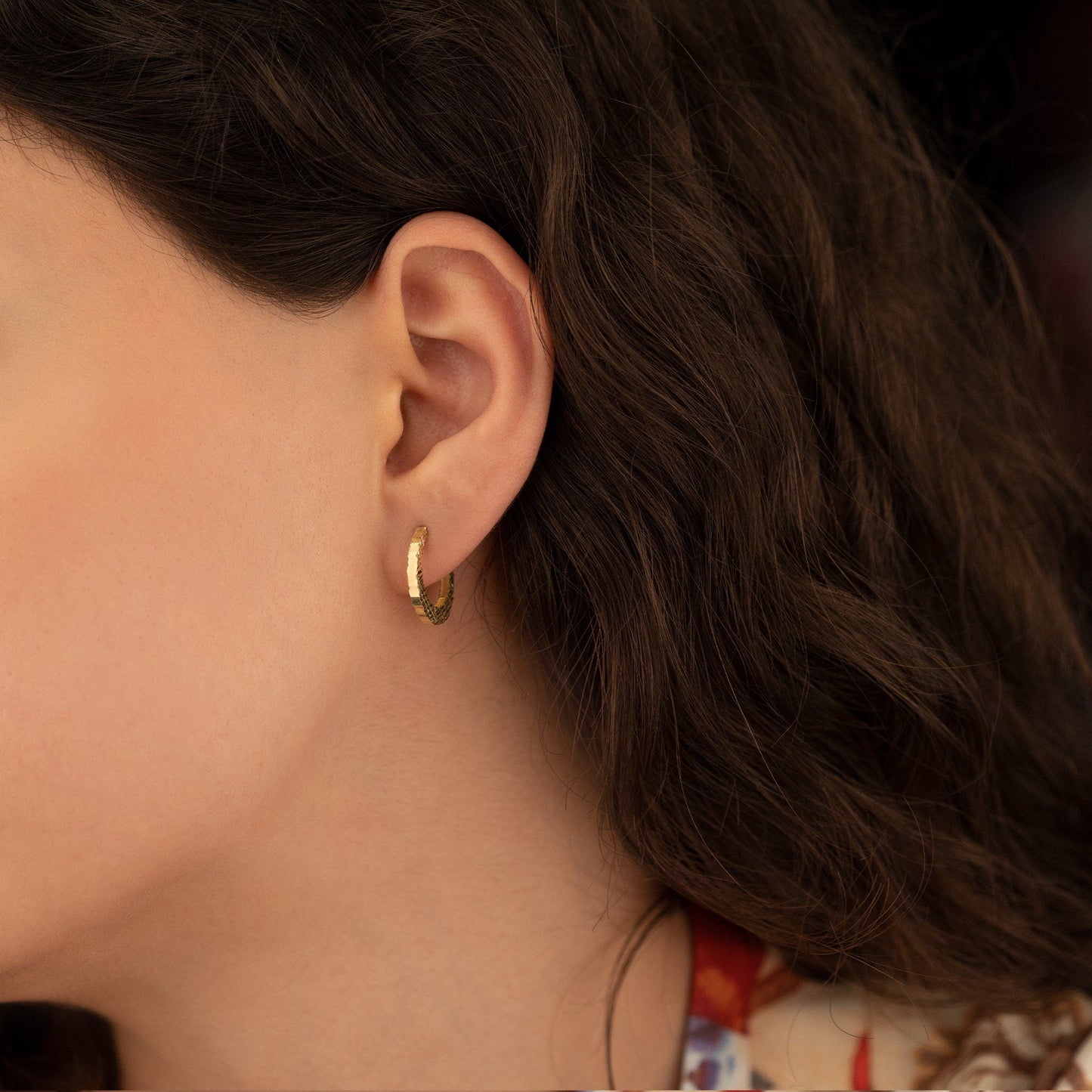 925 Sterling Silver Hammered Hoop Earrings