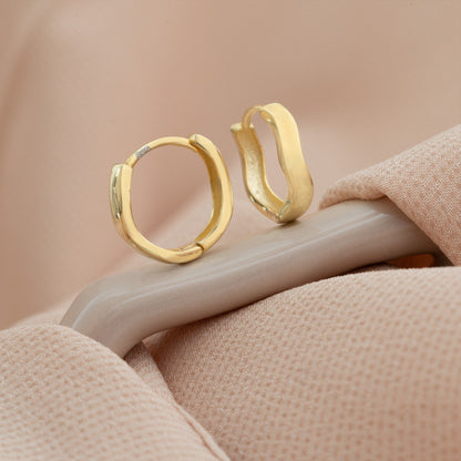 925 Sterling Silver Trapezoidal Hoop Earrings