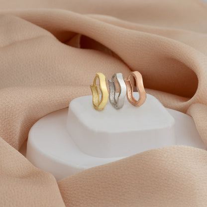 925 Sterling Silver Trapezoidal Hoop Earrings