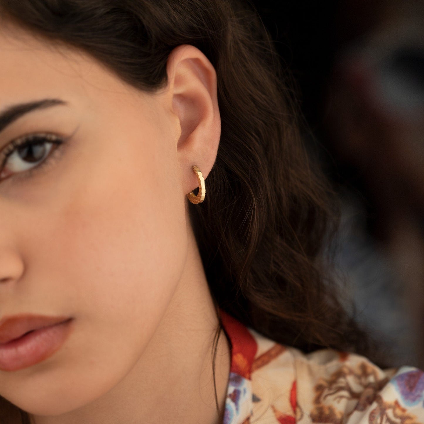 925 Sterling Silver Hammered Hoop Earrings
