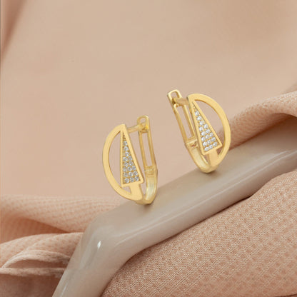 925 Sterling Silver Right Triangle Hoop Earring