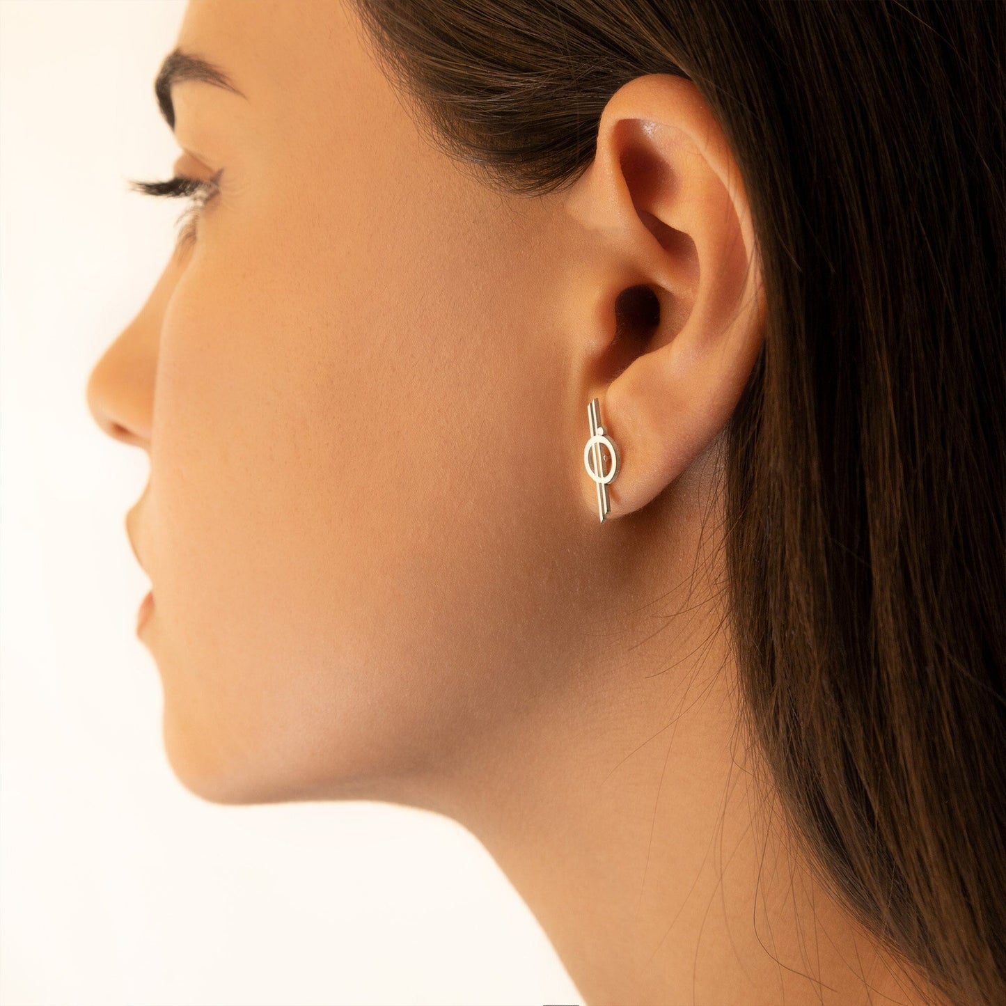 Chandrila Star Line Stud Earrings · Valentine's Day Gift · Halcyon Stud Earrings · 18K Gold Star Wars Earrings · Geek Gift for Him