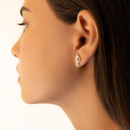Chandrila Star Line Stud Earrings · Valentine's Day Gift · Halcyon Stud Earrings · 18K Gold Star Wars Earrings · Geek Gift for Him