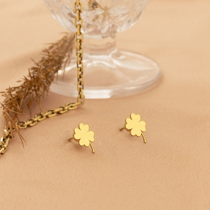 925 Sterling Silver Four Leaf Clover Earring
