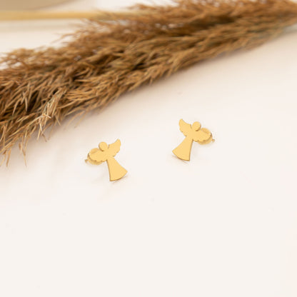 925 Sterling Silver Dainty Angel Stud Earrings