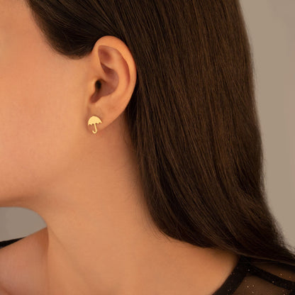 925 Sterling Silver Umbrella Stud Earring