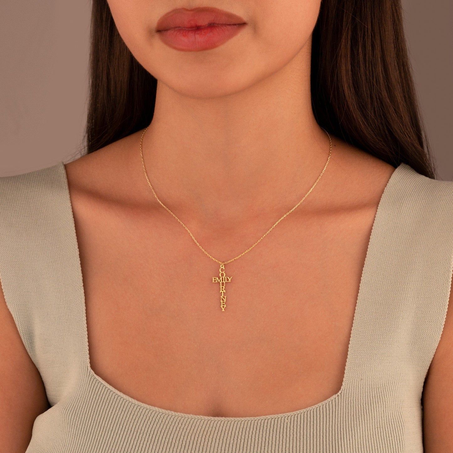 925 Sterling Silver Christian Cross Name Necklace
