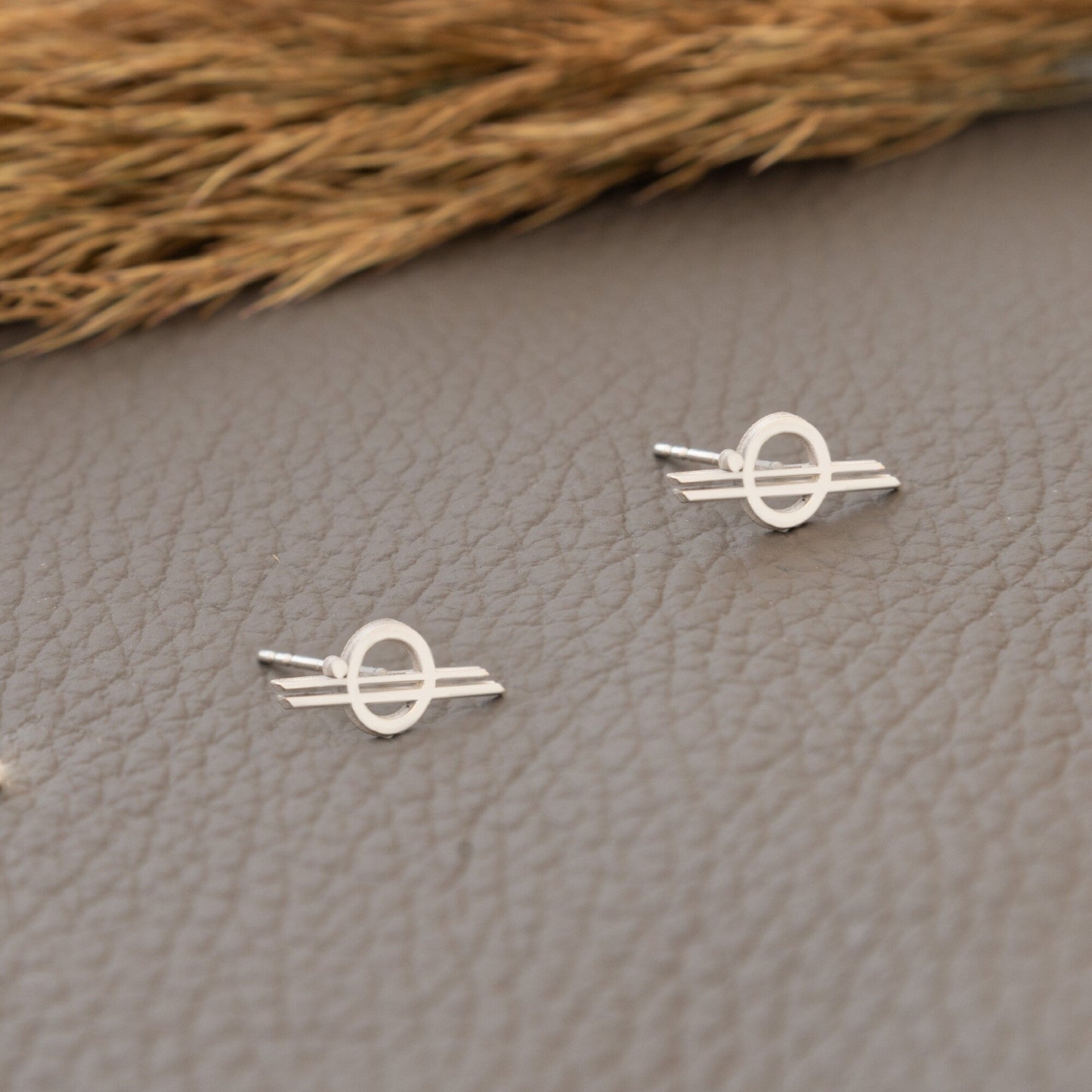 Chandrila Star Line Stud Earrings · Valentine's Day Gift · Halcyon Stud Earrings · 18K Gold Star Wars Earrings · Geek Gift for Him