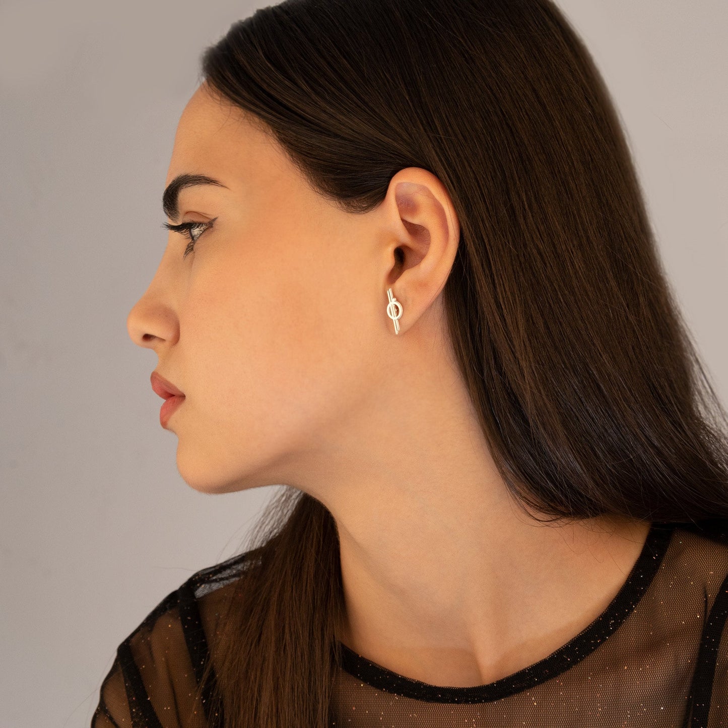 Chandrila Star Line Stud Earrings · Valentine's Day Gift · Halcyon Stud Earrings · 18K Gold Star Wars Earrings · Geek Gift for Him