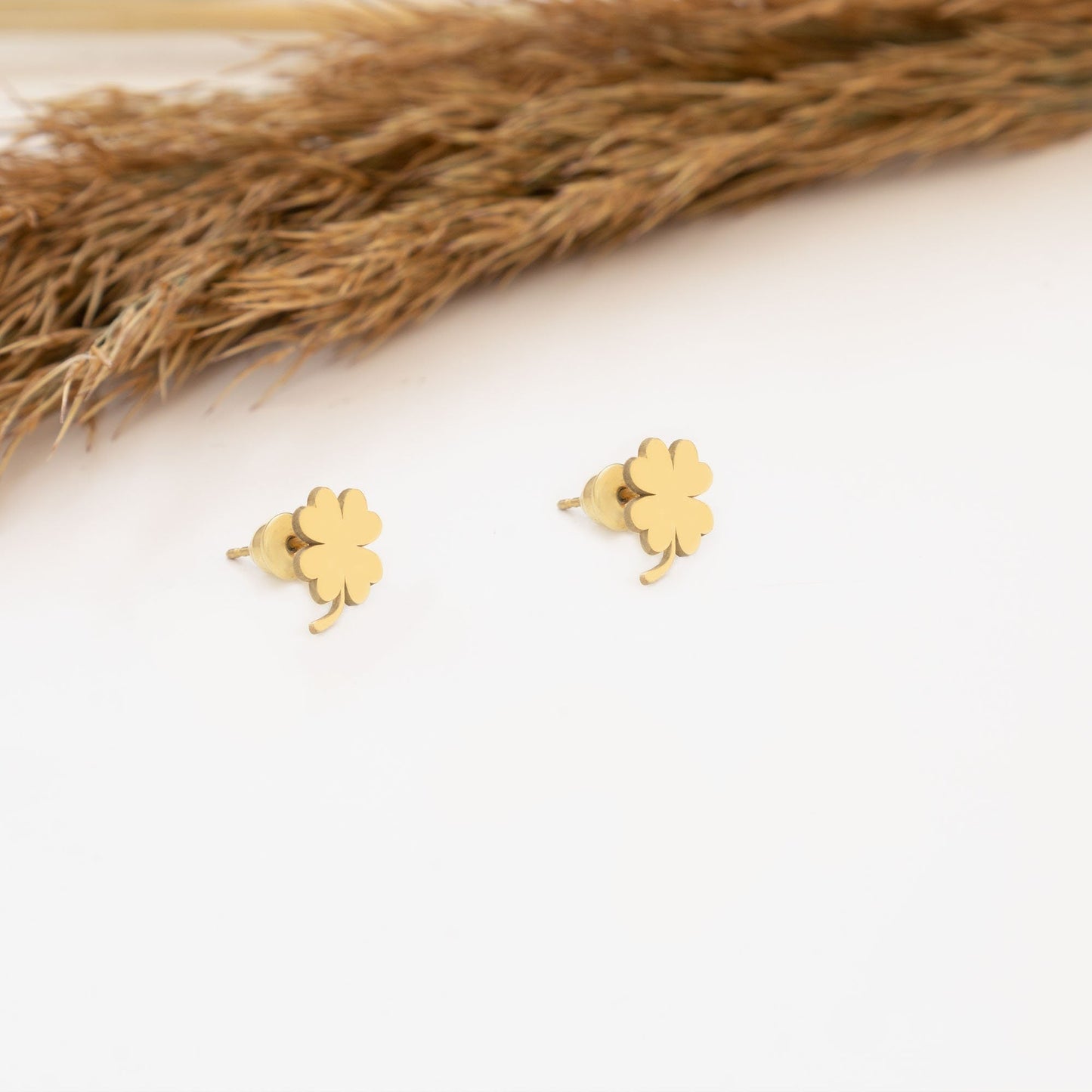 925 Sterling Silver Four Leaf Clover Earring