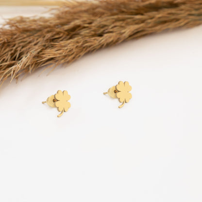 925 Sterling Silver Four Leaf Clover Earring