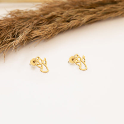 925 Sterling Silver Guardian Angel Studs Earrings