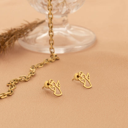 925 Sterling Silver Guardian Angel Studs Earrings