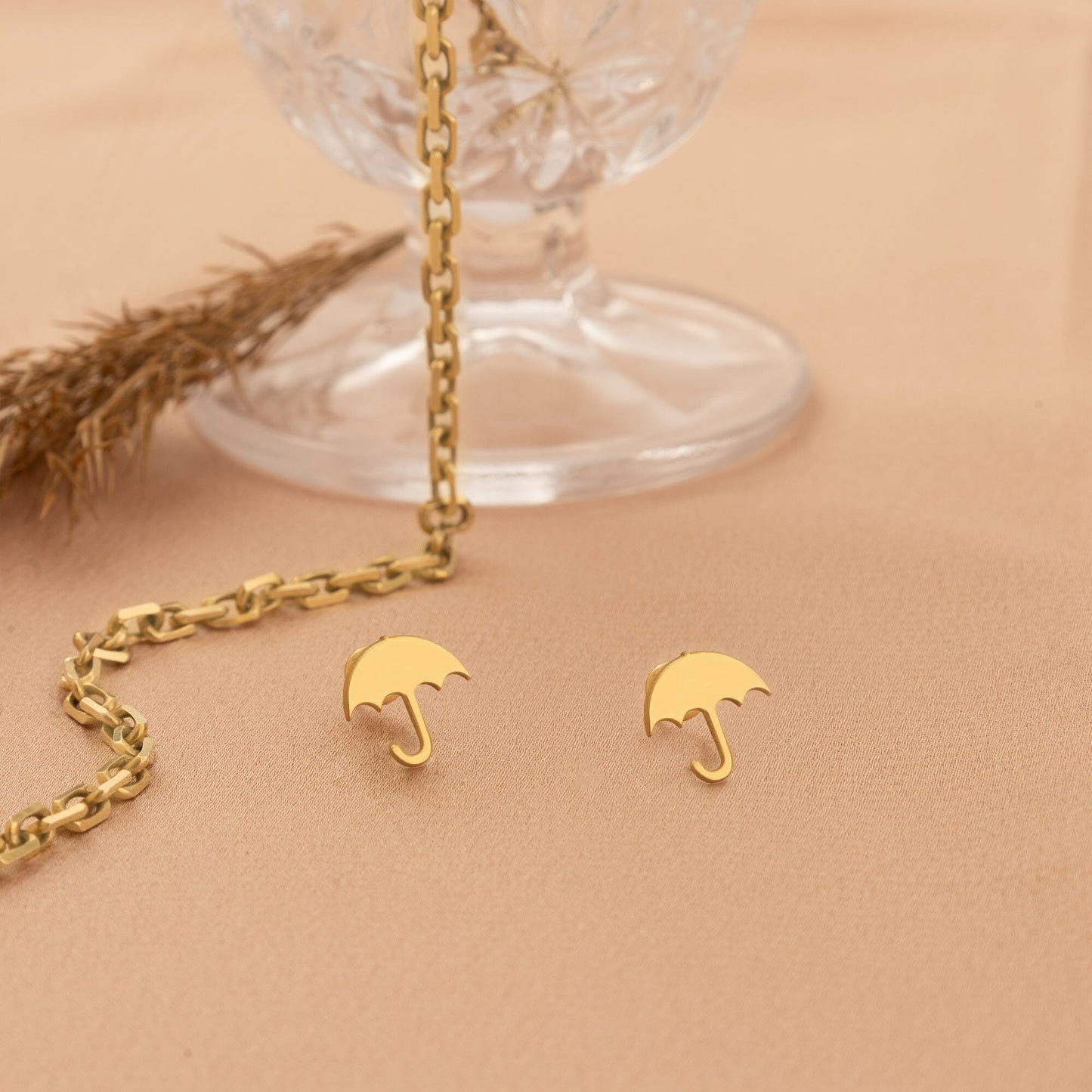 925 Sterling Silver Umbrella Stud Earring