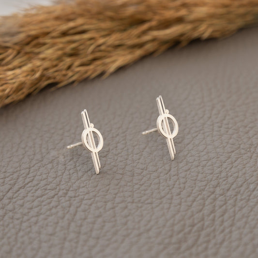 Chandrila Star Line Stud Earrings · Valentine's Day Gift · Halcyon Stud Earrings · 18K Gold Star Wars Earrings · Geek Gift for Him