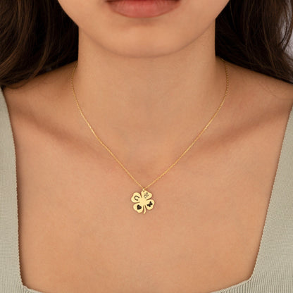 925 Sterling Silver Four Leaf Clover Necklace
