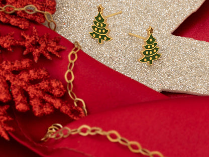 925 Sterling Silver Christmas Tree Earrings