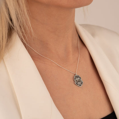 925 Sterling Silver Master Chief Helmet Necklace