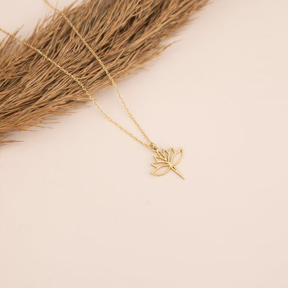 925 Sterling Silver Lotus Flower Necklace