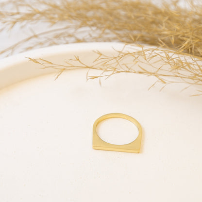 925 Sterling Silver Minimalist Flat Top Thin Bar Ring