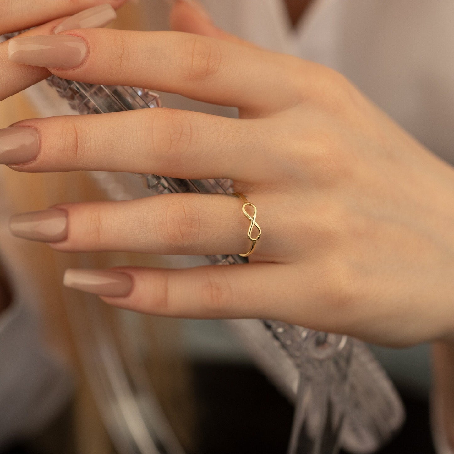 925 Sterling Silver Dainty Infinity Ring