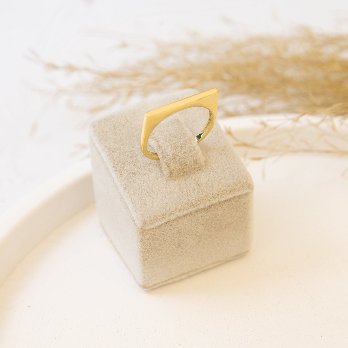 925 Sterling Silver Minimalist Flat Top Thin Bar Ring