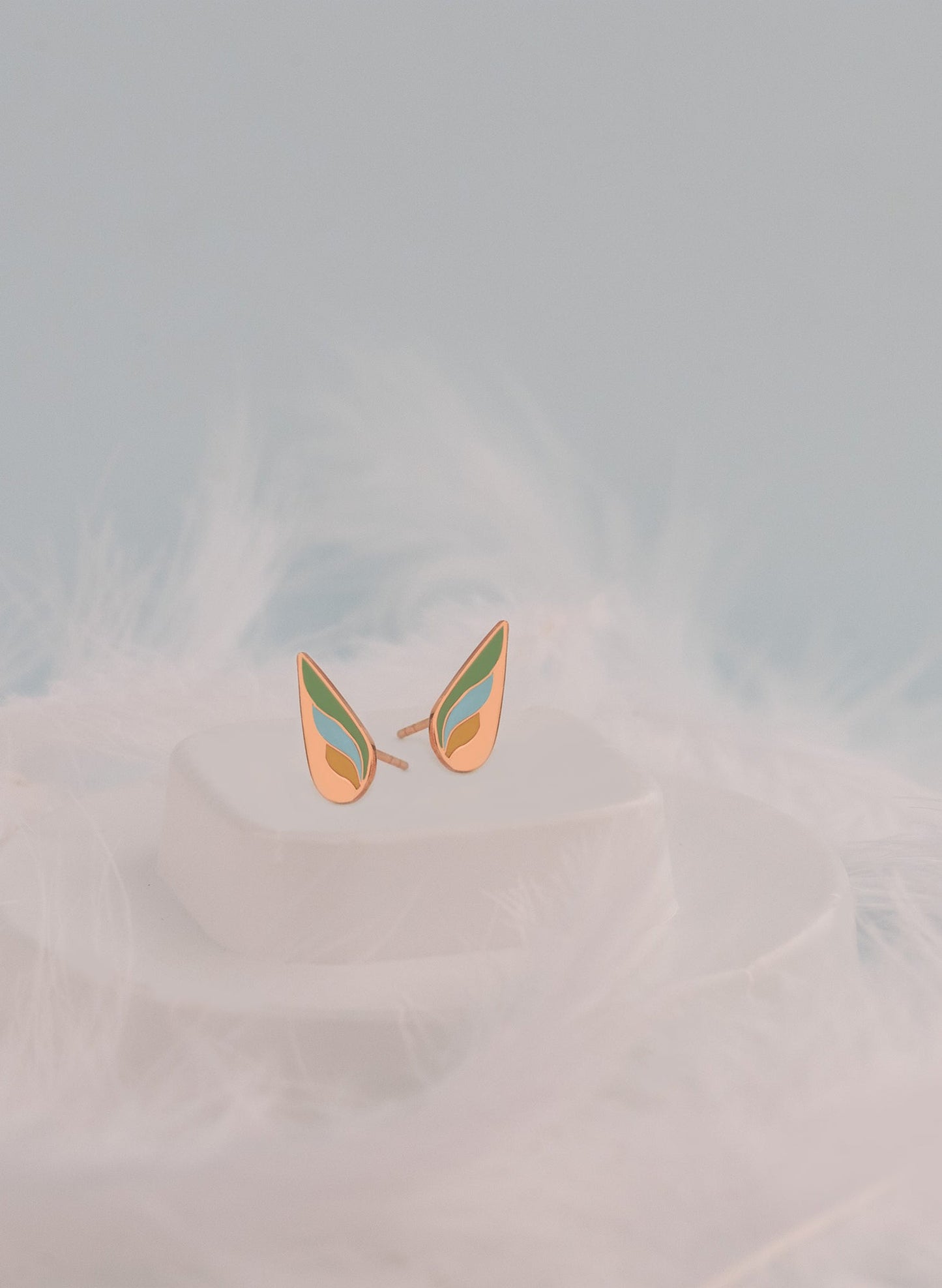 925 Sterling Silver Multi Color Wings Earring